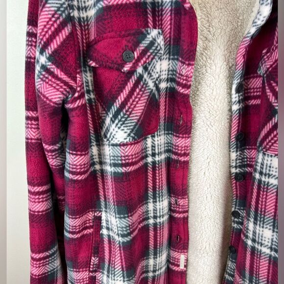 Soho Threads Plush Shirt Jacket Womens Plaid - Picture 5 of 9